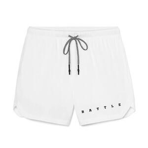 Battle Sports Men's Small White Fly 5 Black Athletic Lined Training Shorts NWT